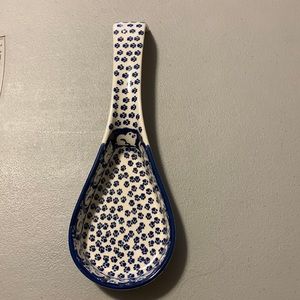 Polish pottery spoon rest - Never used!